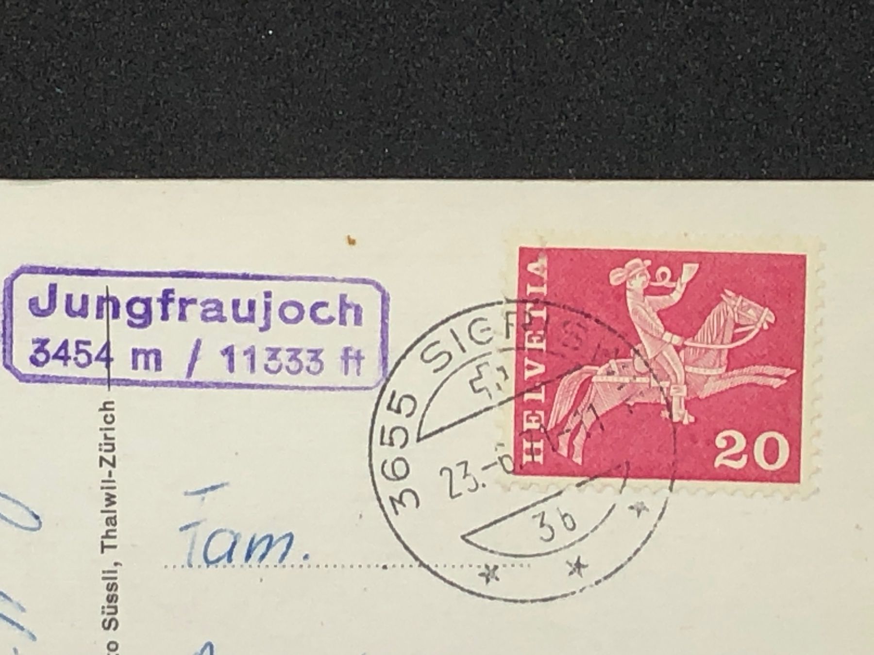 Cartoline postali: Jungfraujoch 3454m Sphinx-Observatorium mit Aletschgletscher – Usato da Widnau venduto da Brusi9 1