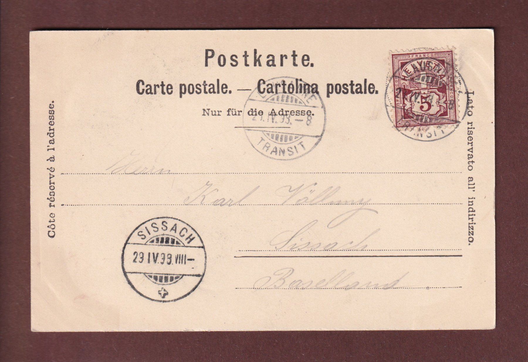 Cartoline postali: MONTREUX - Dents du Midi - 1898 – Usato da Pully venduto da nicecards 1