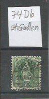 Steh. Helvetia 74 Db mit Stempel St. Gallen