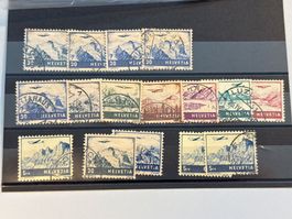 1941 + 48, Landschaften und Flugzeuge Lot, gestempelt