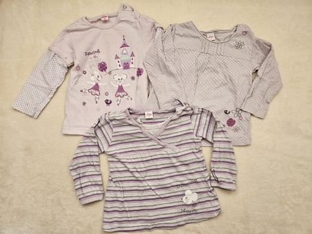 3er Set T-Shirt langarm zum Austragen, Gr. 86