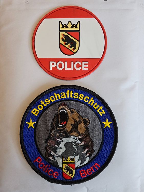2 Badge / Patches Police Kapo Bern PVC / Stoff mit Klett (Gebraucht) in ...