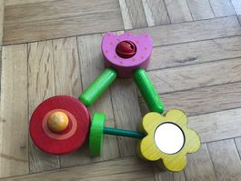 Baby Greifring Rassel Blumen Holz von HABA - Porto 3.40