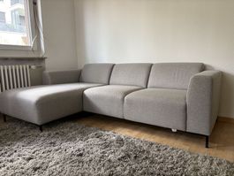 Graues Stoff Ecksofa 238 x 150 x 74 grauer