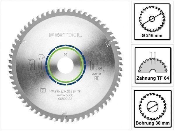Festool Sägen: Festool Sägeblatt 216x2,3x30 TF64 – Neu und originalverpackt aus Bottighofen von zaap 1