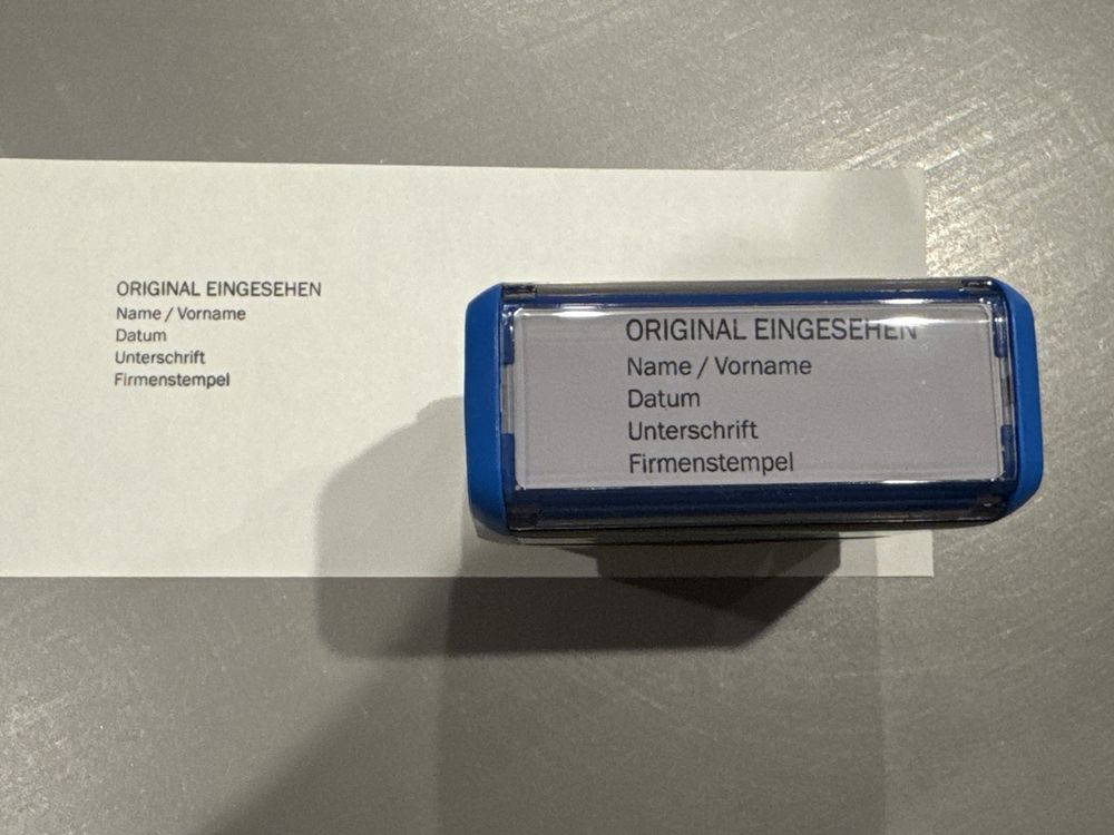 Trodat Timbri: Bürostempel "Original Eingesehen" NEU – Nuovo (secondo la descrizione) da Lotzwil venduto da Tgdromad