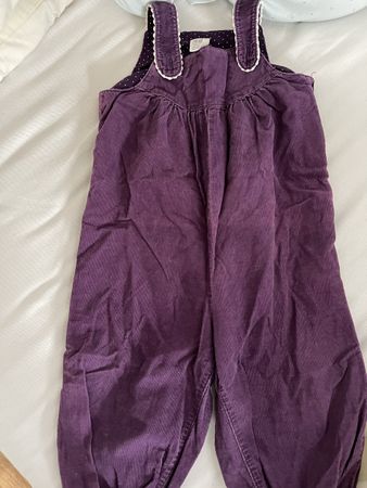 Salopette velours H&M, taille 80, violette, comme neuve!