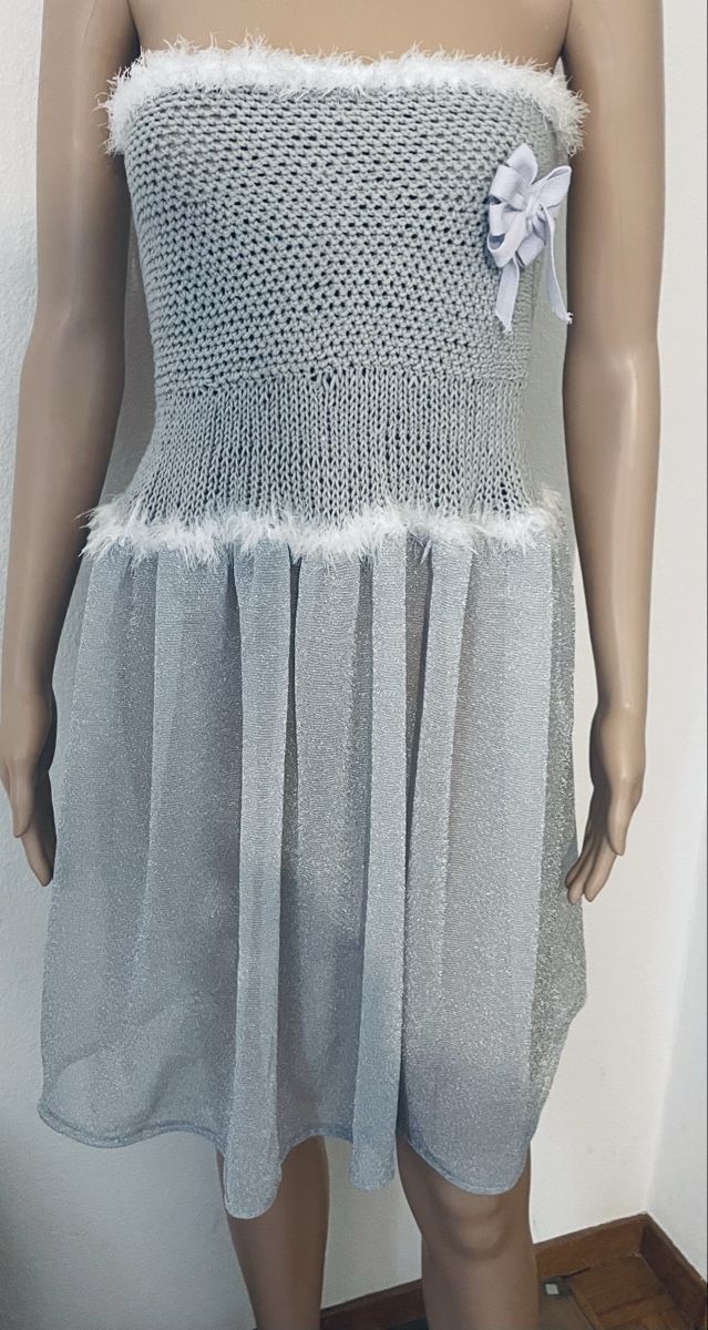 Vestiti:  Kleid Grösse M Silber Strick Glitzer – Nuovo e nell'imballaggio originale da Au ZH venduto da Jaggy4 1