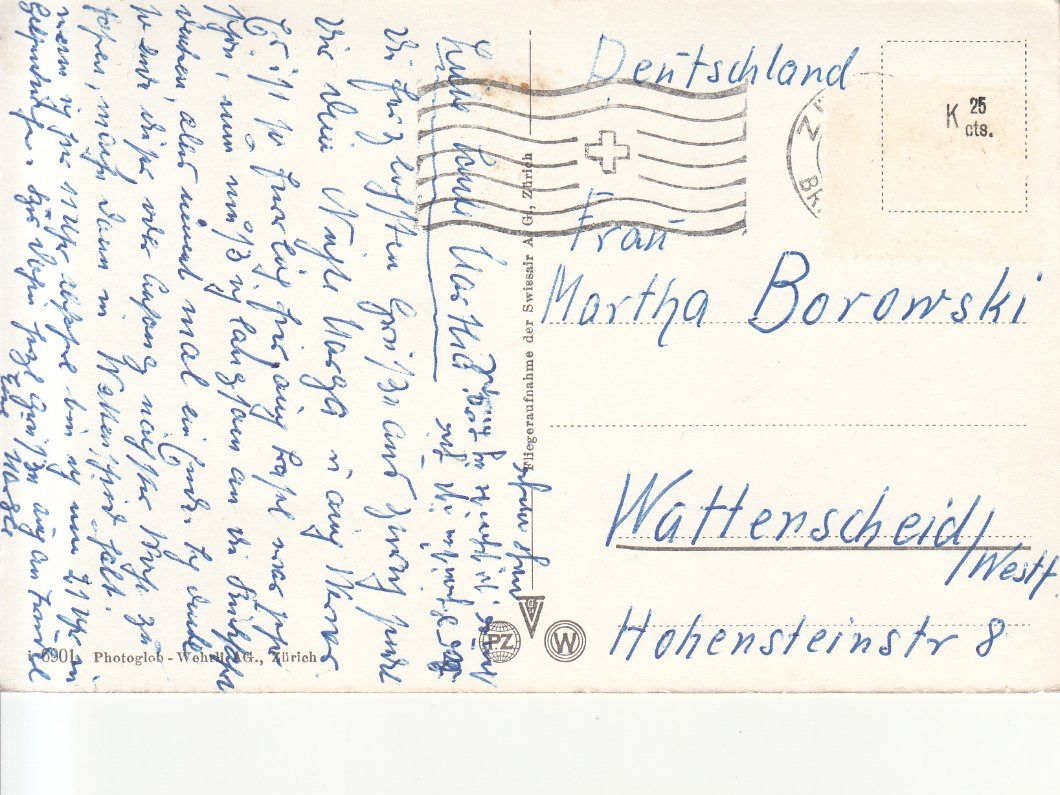 Cartoline postali: Zürich ca. 1950 – Usato da Bürglen TG venduto da StampGraf 1