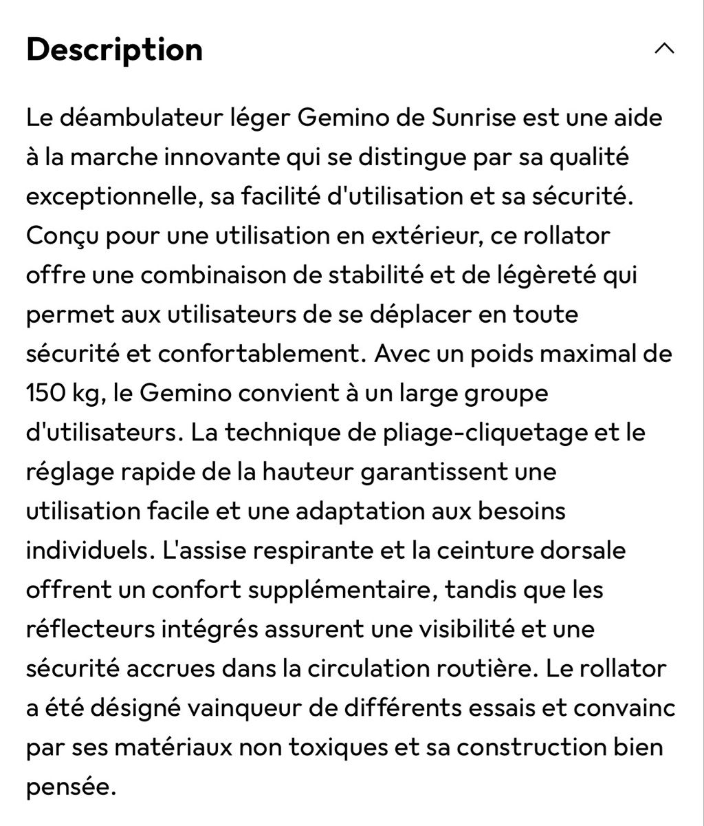 Ausili per la deambulazione: Déambulateur Gemino 30, rollator en aluminium – Nuovo (secondo la descrizione) da Martigny venduto da Mvoide 3