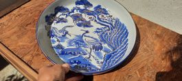 Grand plat imari ancien grues