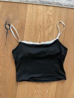 Top Damen schwarz Grösse S mit Spitze