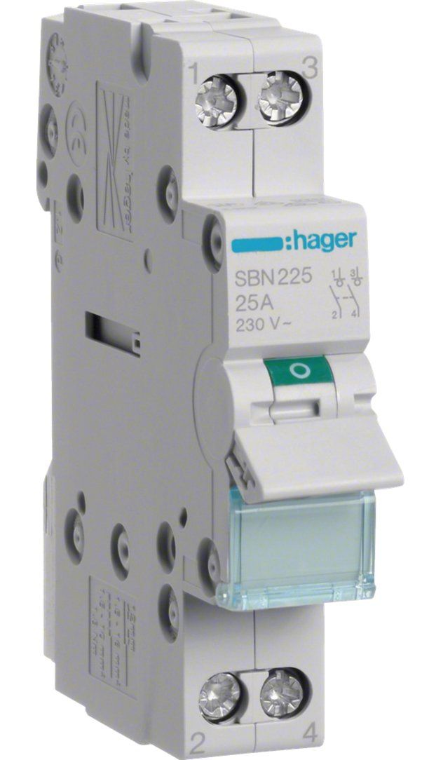 Hager Interruttori: Ausschalter Hager 25A 230V – Nuovo (secondo la descrizione) da St. Niklausen OW venduto da LED-Shop