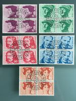 5 Viererblöcke 1969 Portraitmarken mit Ersttagsstempel