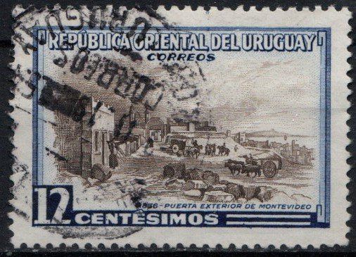 Tutti i francobolli: Timbre Uruguay 1936 - Porte Montevideo - Obl. – Usato da Blonay venduto da Leglaude_01