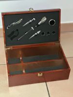 Set accessori vino legno, scatola inclusa