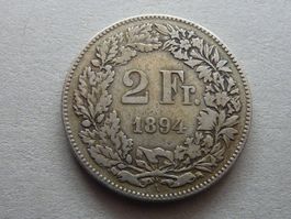 2 Fr.  1894  -  ungereinigt  -