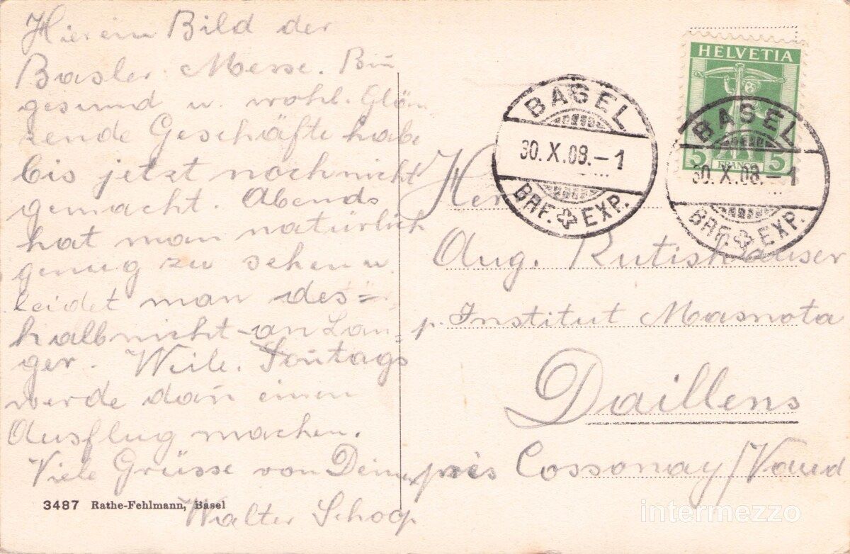 Cartoline postali: Basel // 1908 Herbstmesse Messe Barfüsserplatz – Usato da Basel venduto da intermezzo12 1
