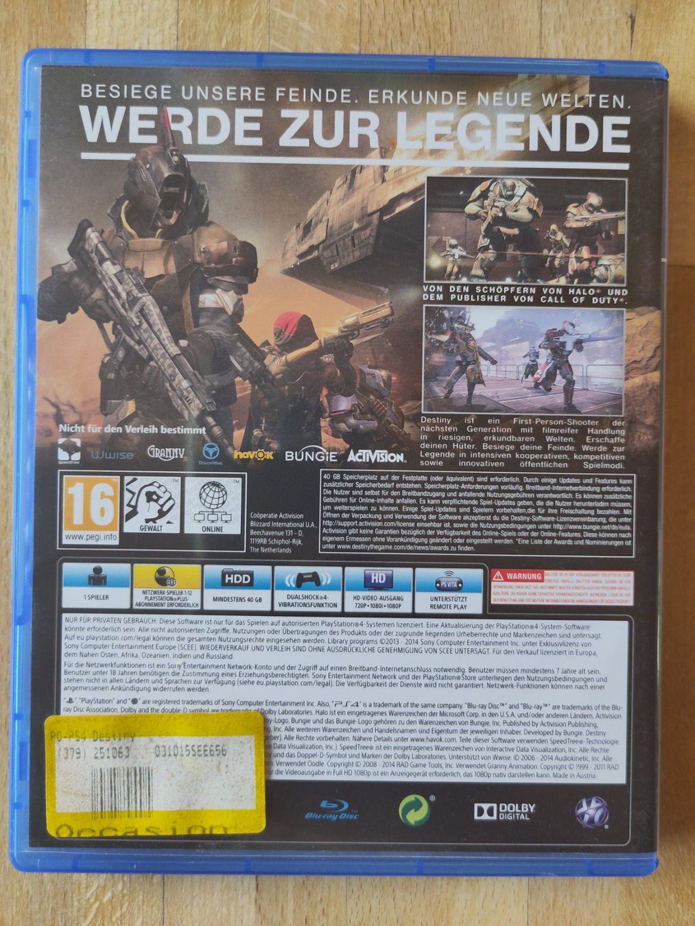 Sony Jeux: PS4 Game Destiny – D'occasion à Walliswil b.Wangen par quirlat 1