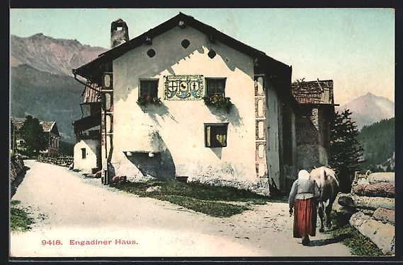 Cartoline postali: AK Engadin, Typisches Haus – Usato da Berlin venduto da bartko-reher