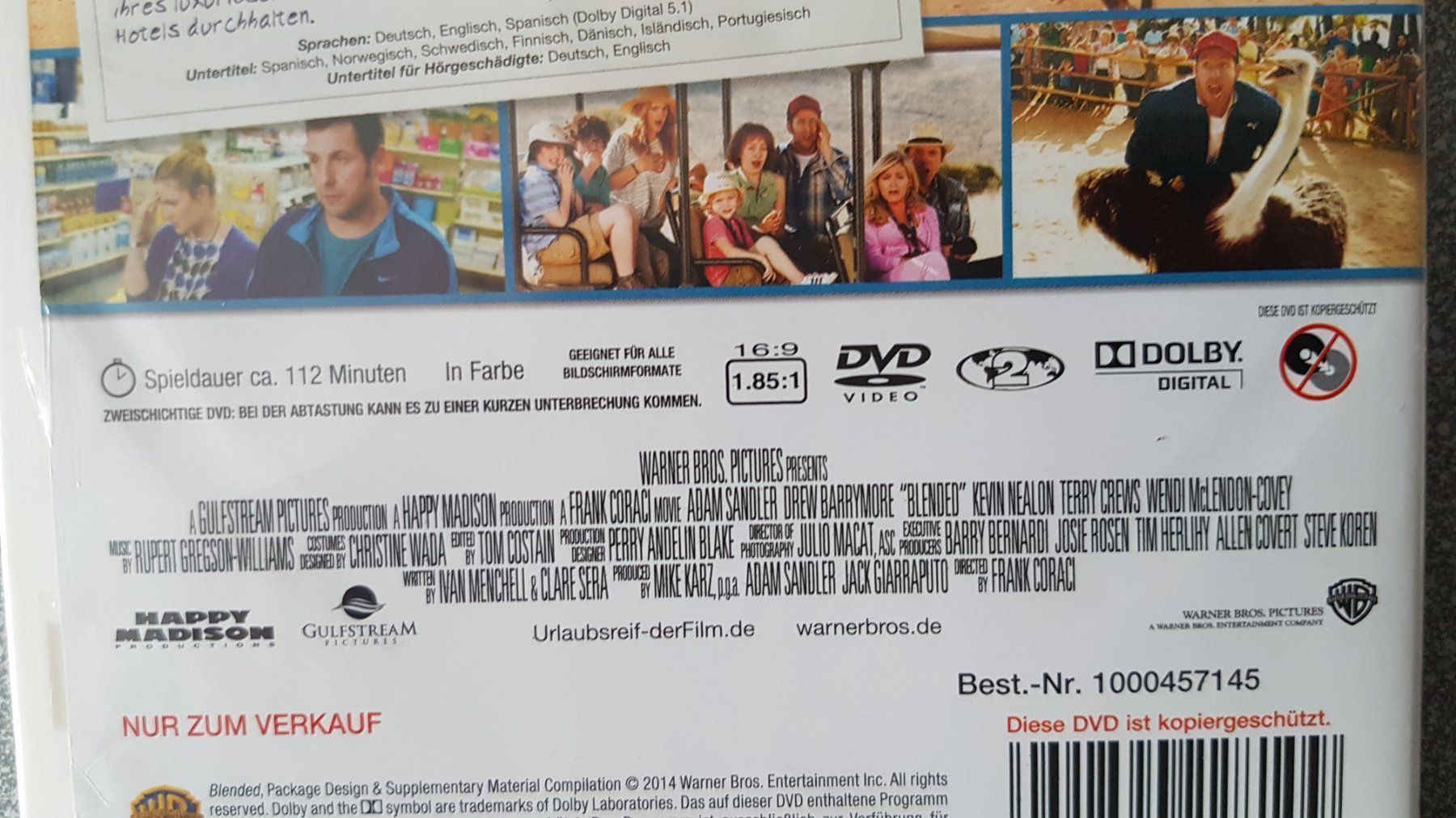 Tutti i DVDs: DVD Urlaubsreif / Adam Sandler – Usato da Oetwil am See venduto da fineli2 1