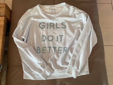 Cooler Mädchen Pullover mit Glitzer Schrift, Top Zustand!