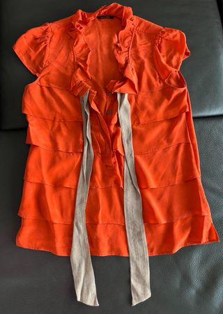 Sommerliche Bluse von Massimo Dutti, Grösse 36, Orange!