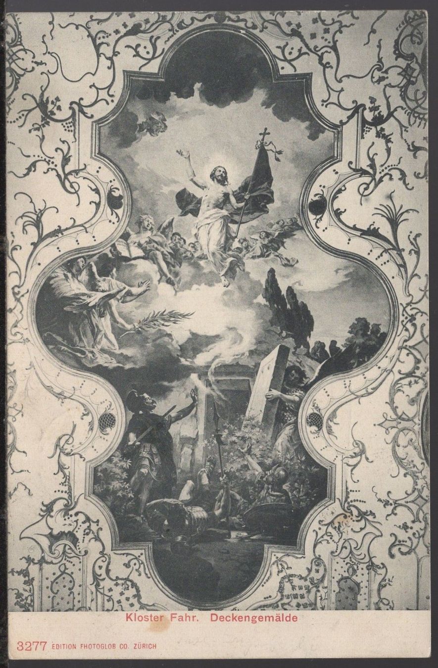 Ansichtskarten: Fahr  Kloster  Deckengemälde  1904 – Gebraucht aus Aarau von kufi44