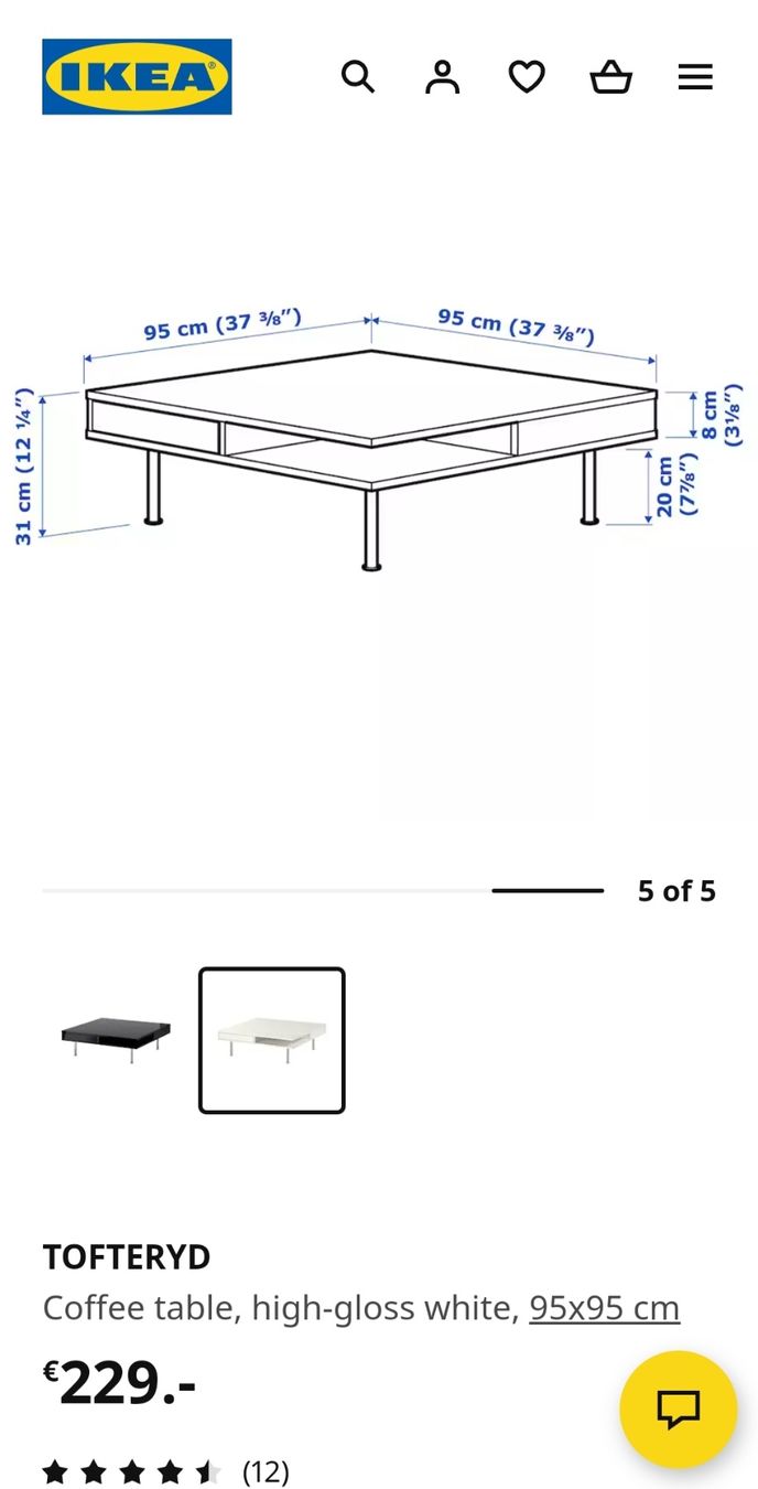 Ikea Tavoli: Ikea Tofteryd coffee table, high-gloss white – Usato da Zürich venduto da dia_ykh2 4