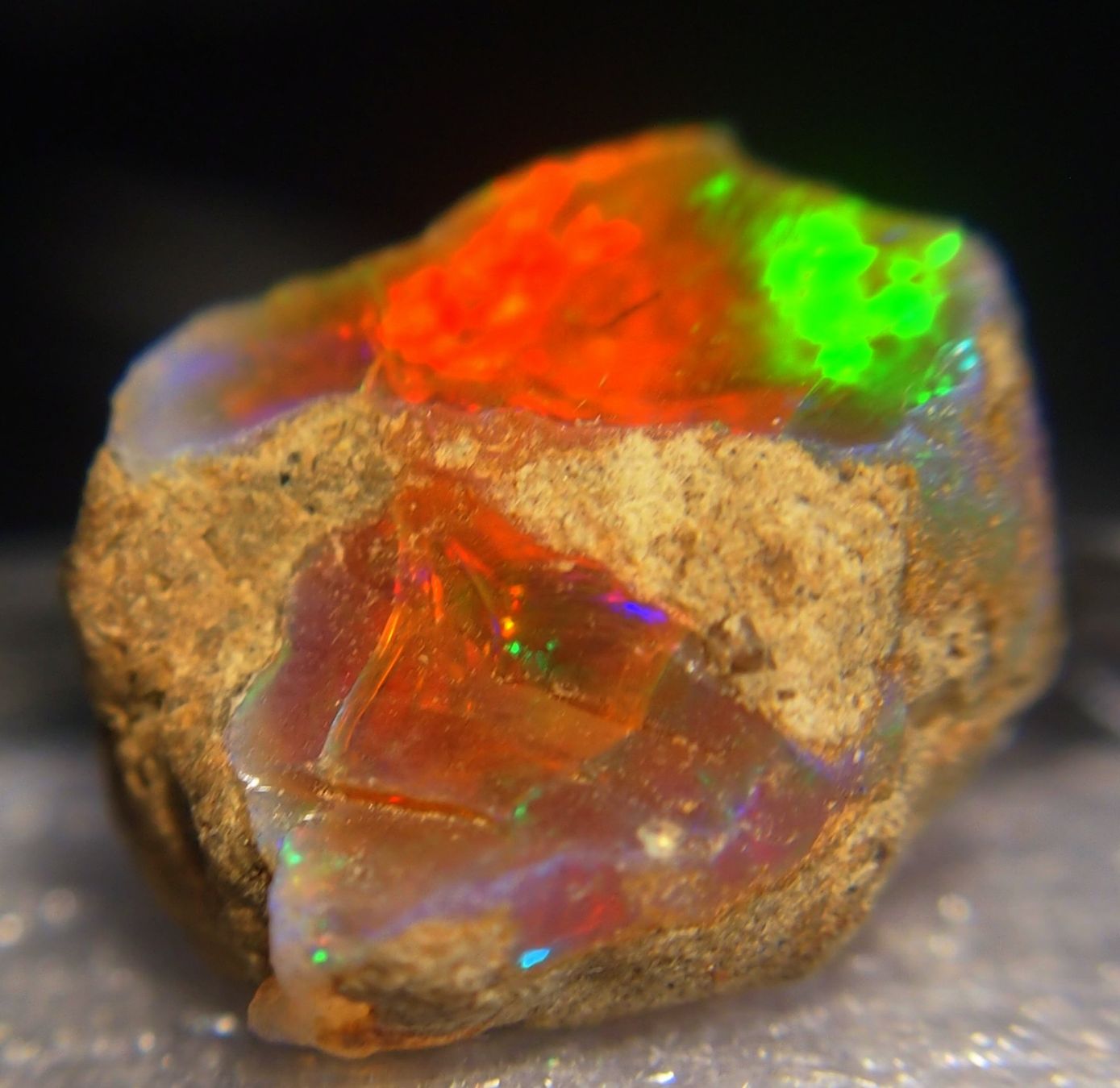 Pietre preziose: 28,5 ct. TOP funkelnder FEUEROPAL! – Nuovo e nell'imballaggio originale da Reinach BL venduto da Marcopal 2