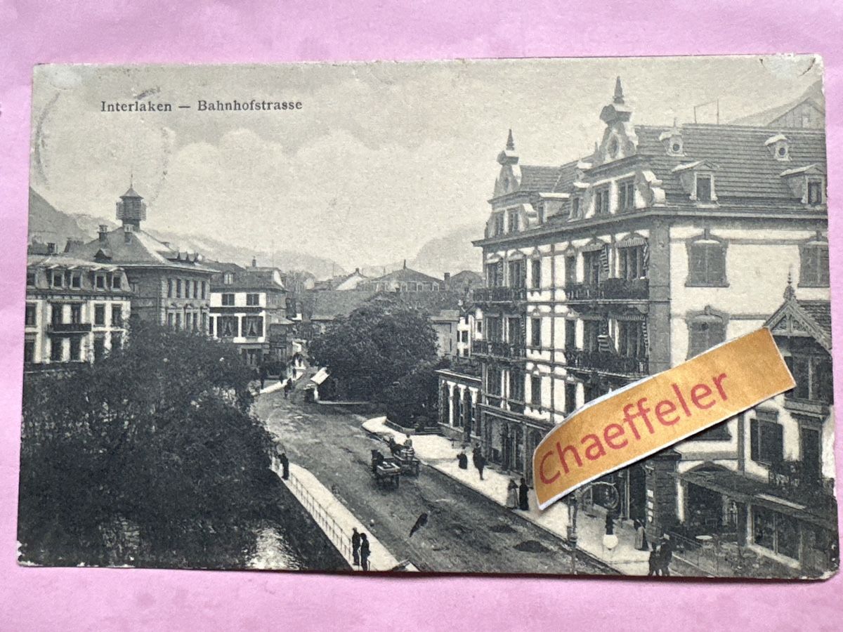 Cartes postales: 1907 Interlaken - Bahnhofstraße  – D'occasion à Zürich par Chaeffeler