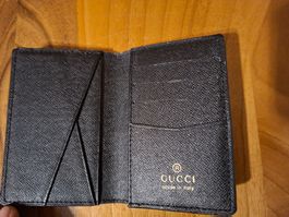 Kartenetui Gucci schwarz geprägt Leder topp Zustand