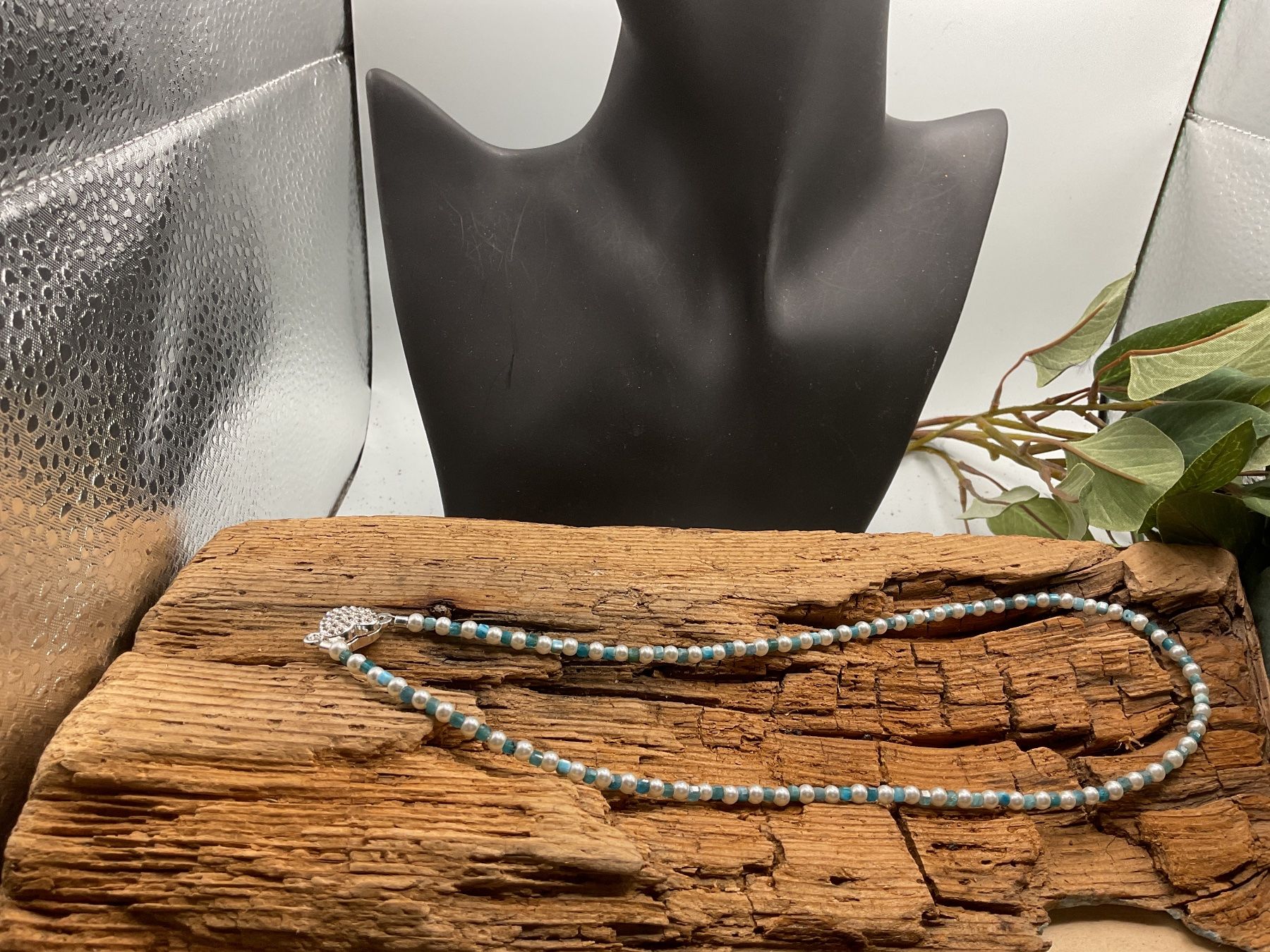 Catenine: Collier mit kleinen Apatiten und Perlen, Länge 42cm – Nuovo (secondo la descrizione) da luzern venduto da Alpendorf1 2