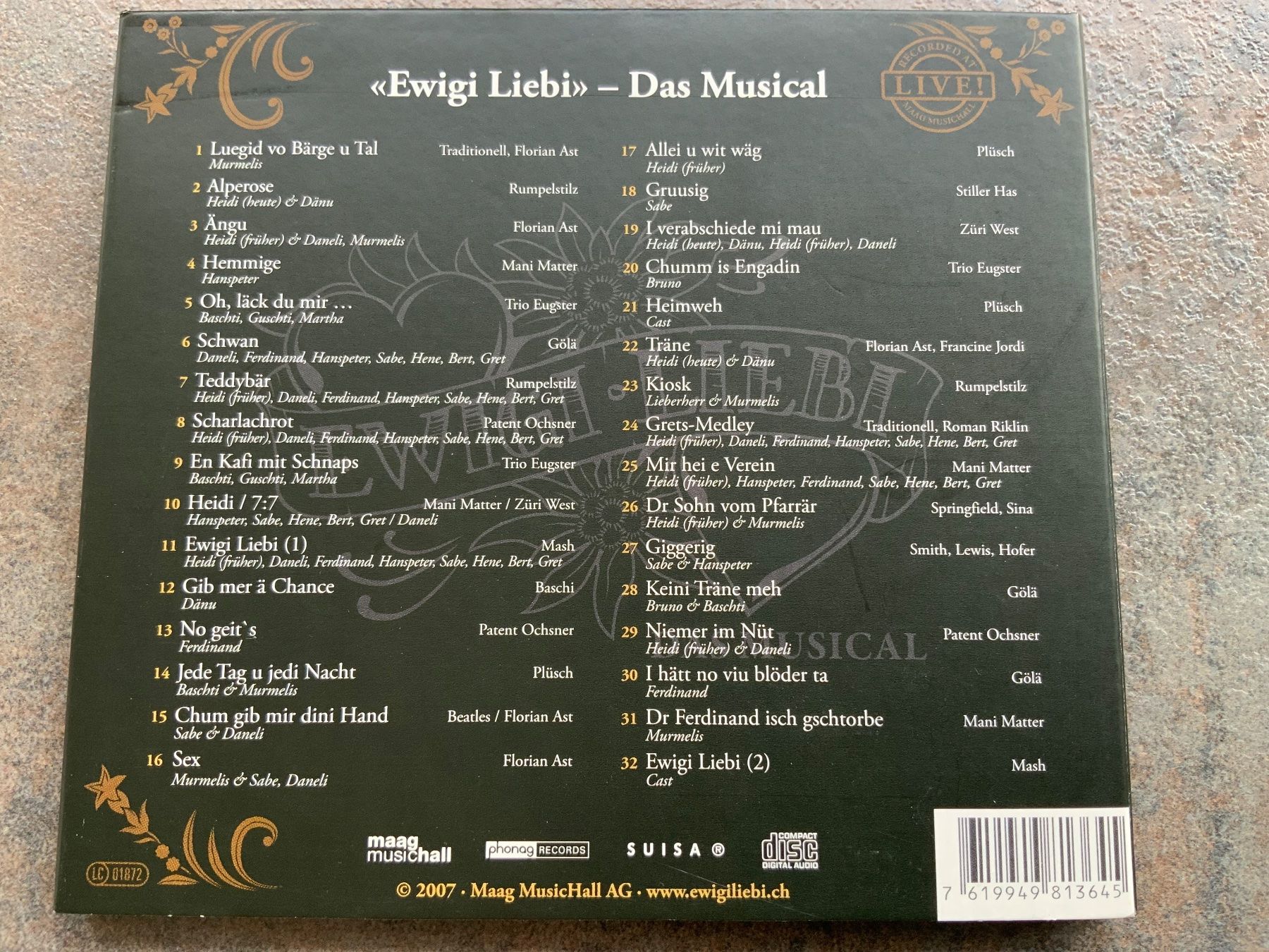 CDs: Ewigi Liebi - CD vom Musical - 2007 – Gebraucht aus Basel von Genie2 2