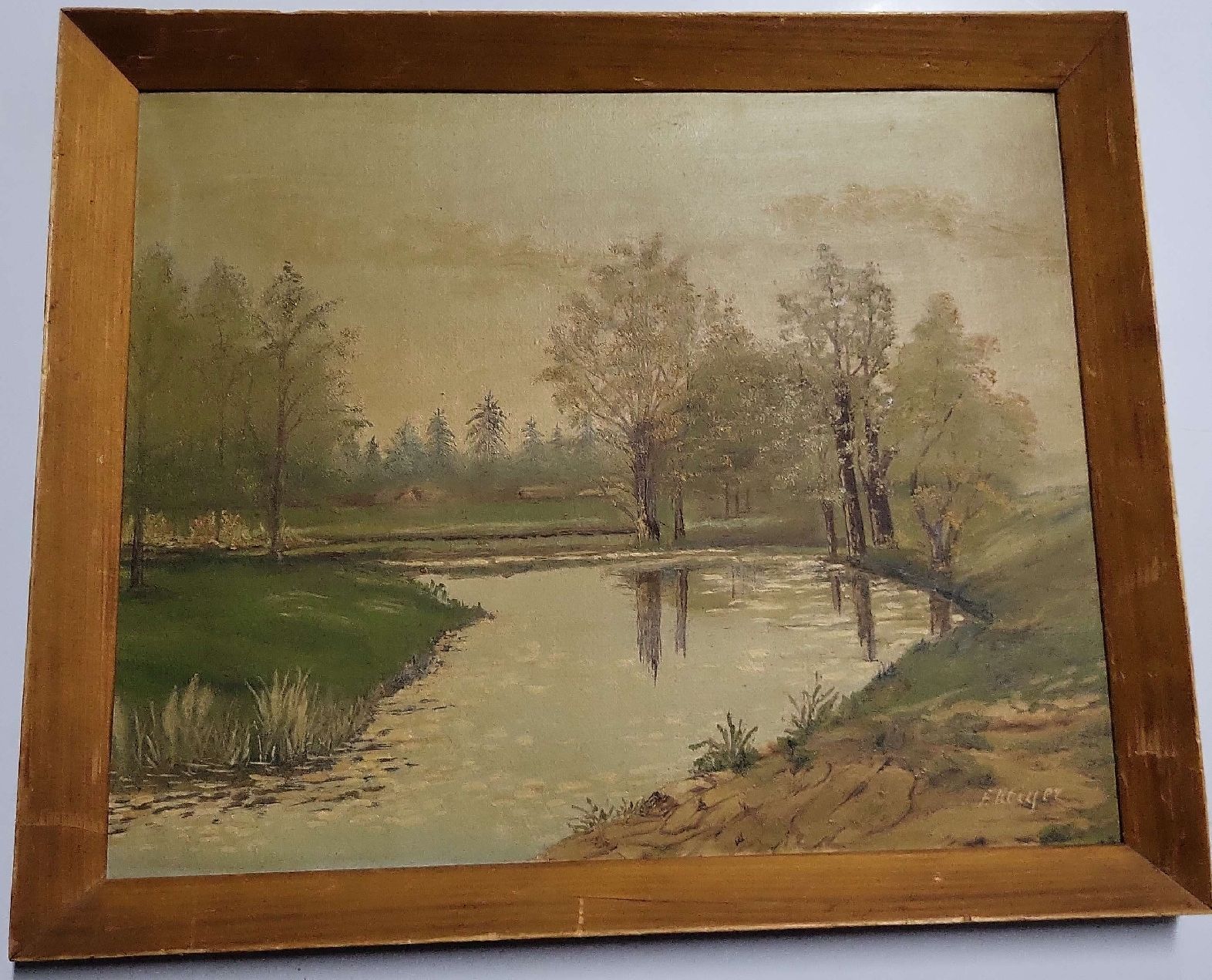 Gemälde: Gemälde Landschaft auf Holz gerahmt – Gebraucht aus Figino von mayam63