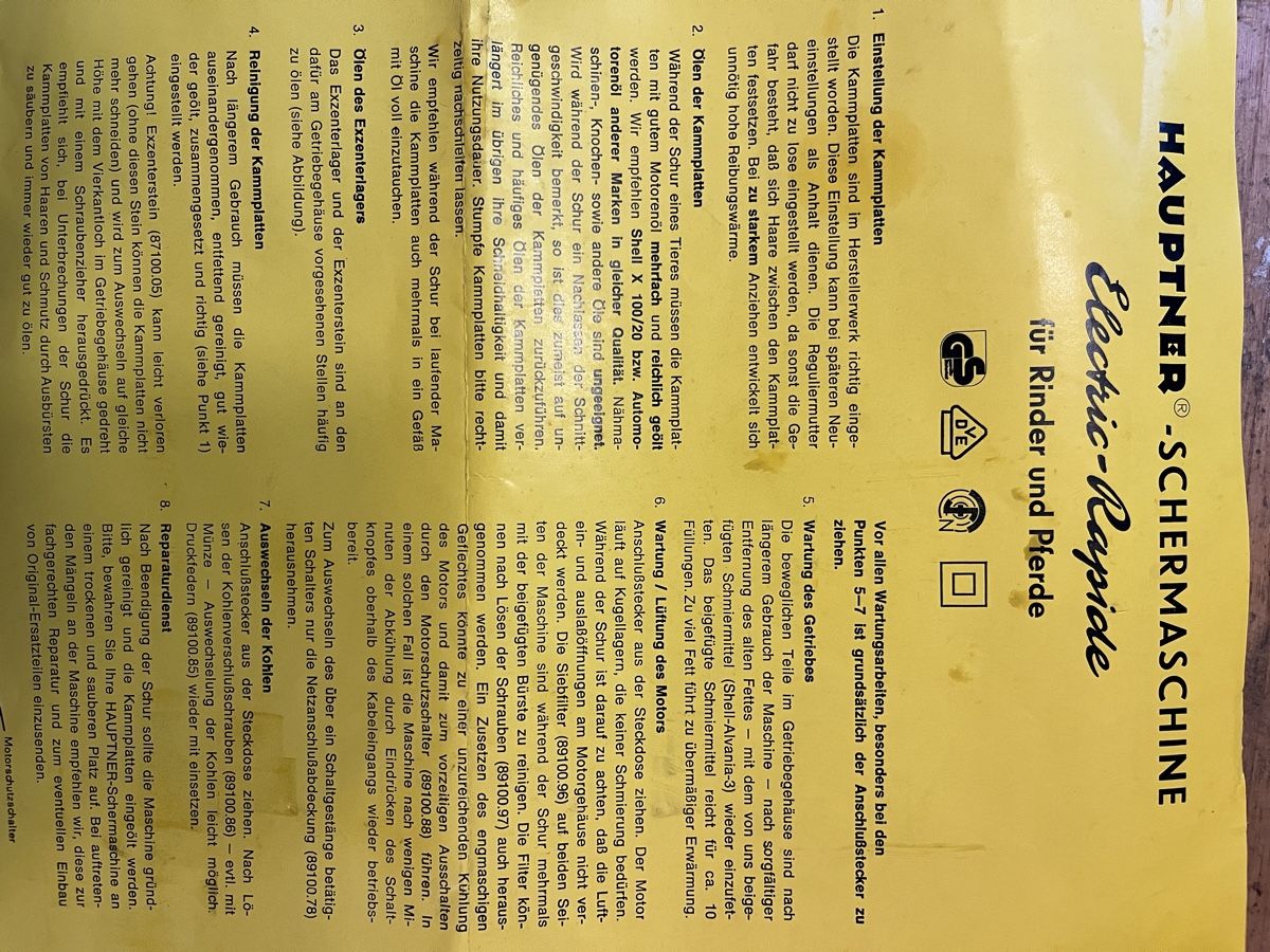 Prodotti per la cura & articoli per la pulizia: Schermaschine Hauptner – Usato da Allschwil venduto da Res_1960 3