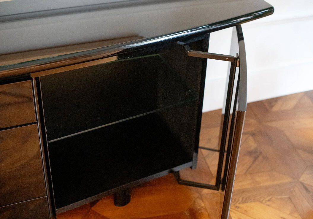 Cassettiere: Glossy black Sideboard by Mobili Bellato – Usato da Zürich venduto da caferos 1