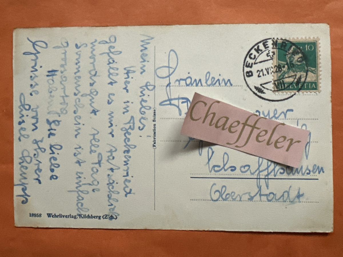 Ansichtskarten: 1928 Beckenried, Nidwalden – Gebraucht aus Zürich von Chaeffeler 1