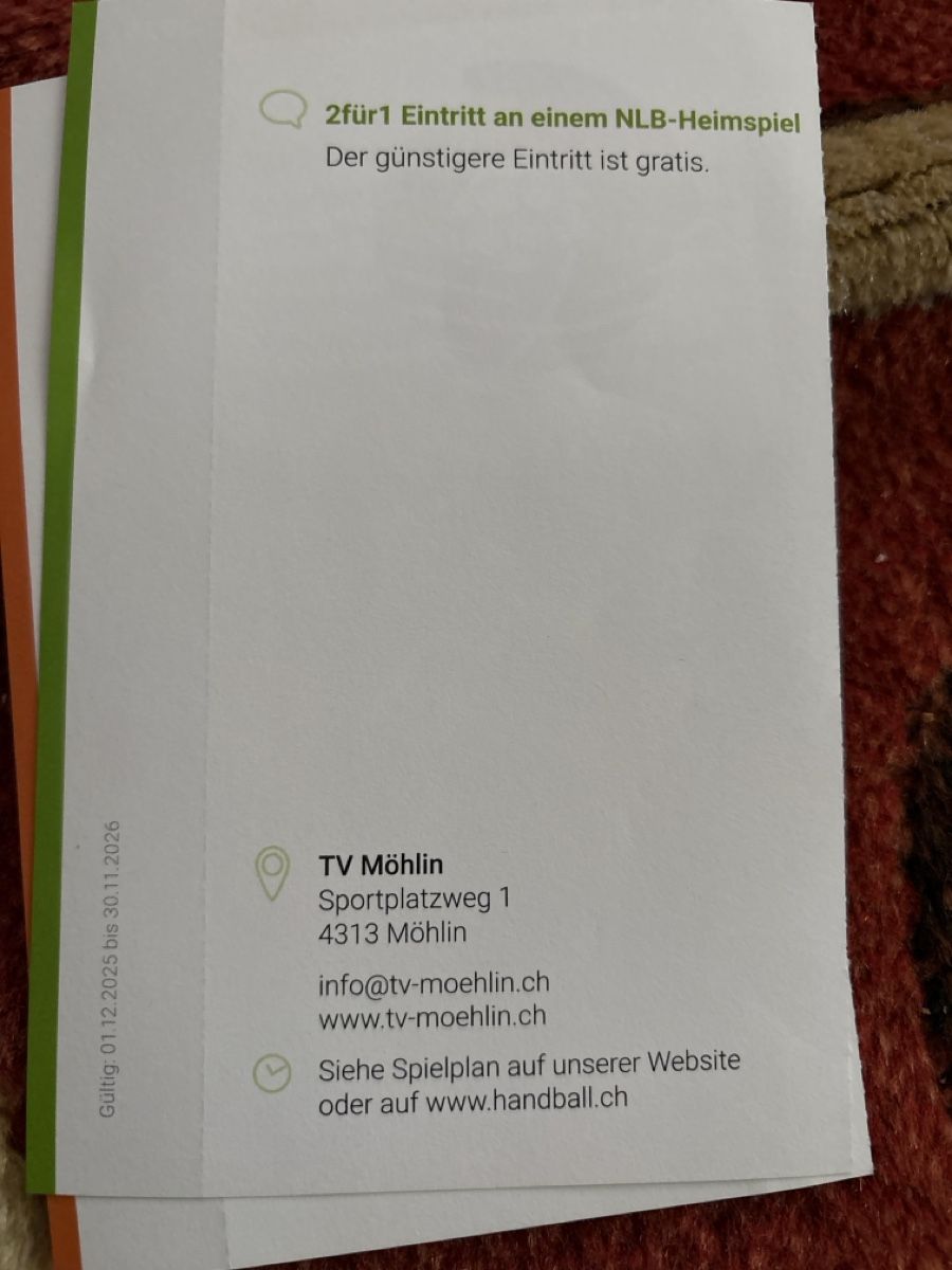 Buoni: Trois bons de rabais à Möhlin et Effingen – Nuovo (secondo la descrizione) da Düdingen venduto da Yellow 2