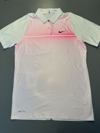 Nike Tiger Woods Golf Polo Shirt weiss rosa, Grösse S
