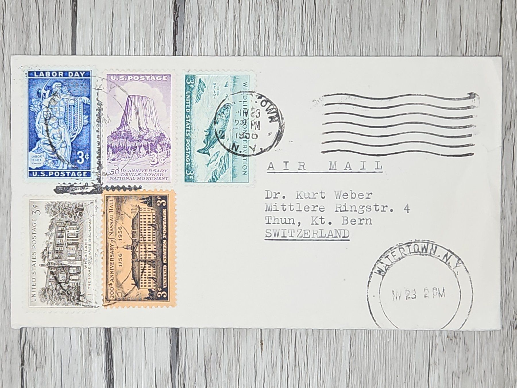 Tutti i francobolli: CL07 Enveloppe + Timbre USA 1956 – Usato da Cousset venduto da Patrick_Collections