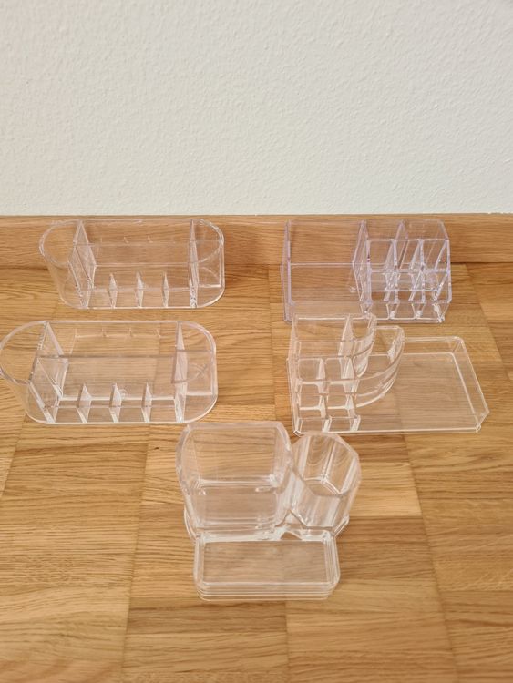 Acryl Make-up Organizer Mit Perlen – 3 Beutel, Transparent, Für Pinsel & Stifte