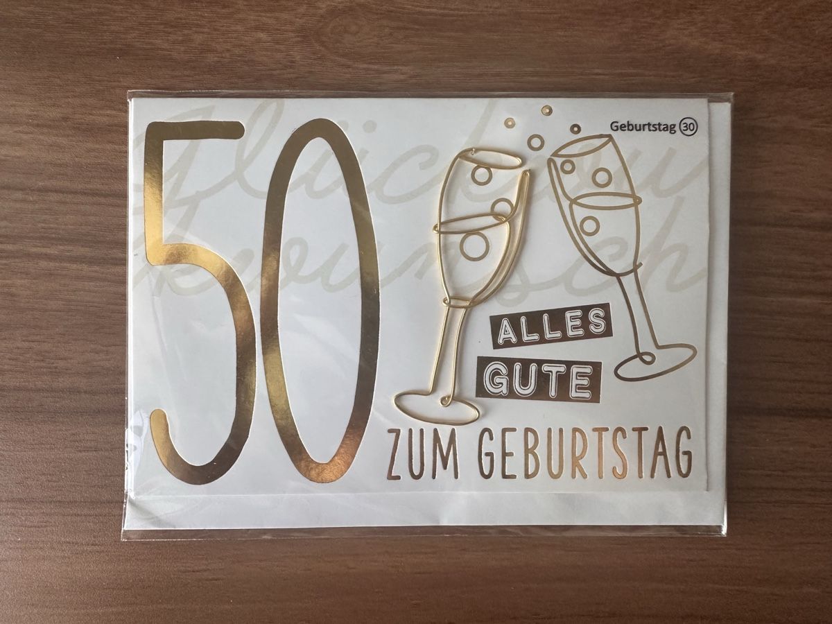Cartoline: Geburtstagskarte 50. Geburtstag – Nuovo e nell'imballaggio originale da Schwerzenbach venduto da nev_8cqw
