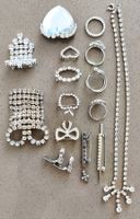 Vintage Konvolut 16 Teile Strass-Modeschmuck, unversehrt