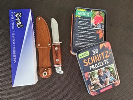Kinder Schnitzmesser mit Schnitz-Ideen- und Anleitungskartei