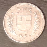 Schweizer 5 Franken Münze 1953