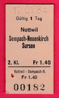 KARTON BILLETT, NOTTWIL - SURSEE, 2.KLASSE, EINFACH