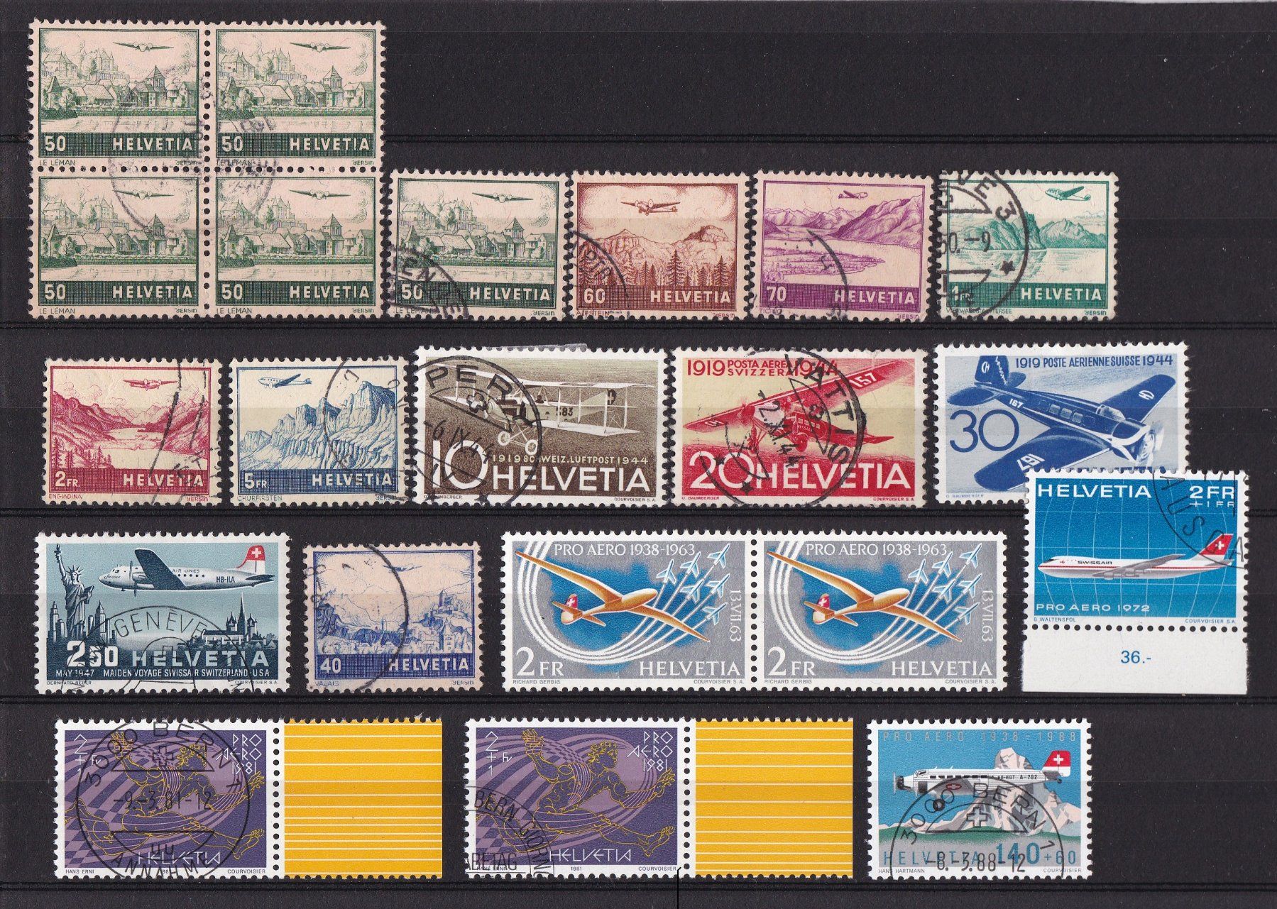 Alle Briefmarken: CH Flugpost Briefmarken & 6 Briefe ab 1923 – Gebraucht aus Münchwilen AG von Nesar 1