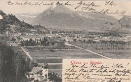Postkarte Gruess aus Ragaz mit Stempel und Briefmarke