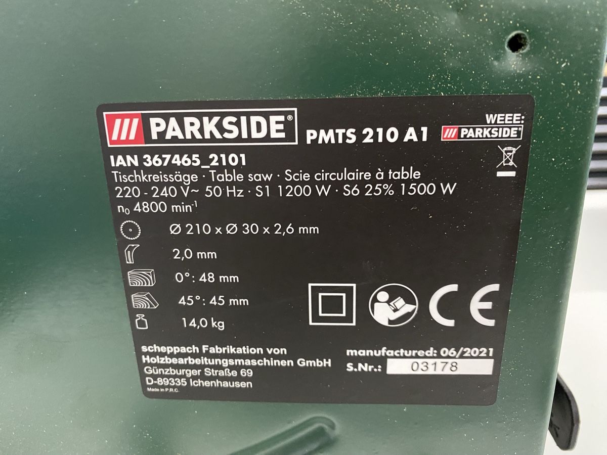 Parkside Seghe: Tischkreissäge, Parkside, einmal gebraucht – Nuovo (secondo la descrizione) da Bözberg venduto da RosmarieOb 3